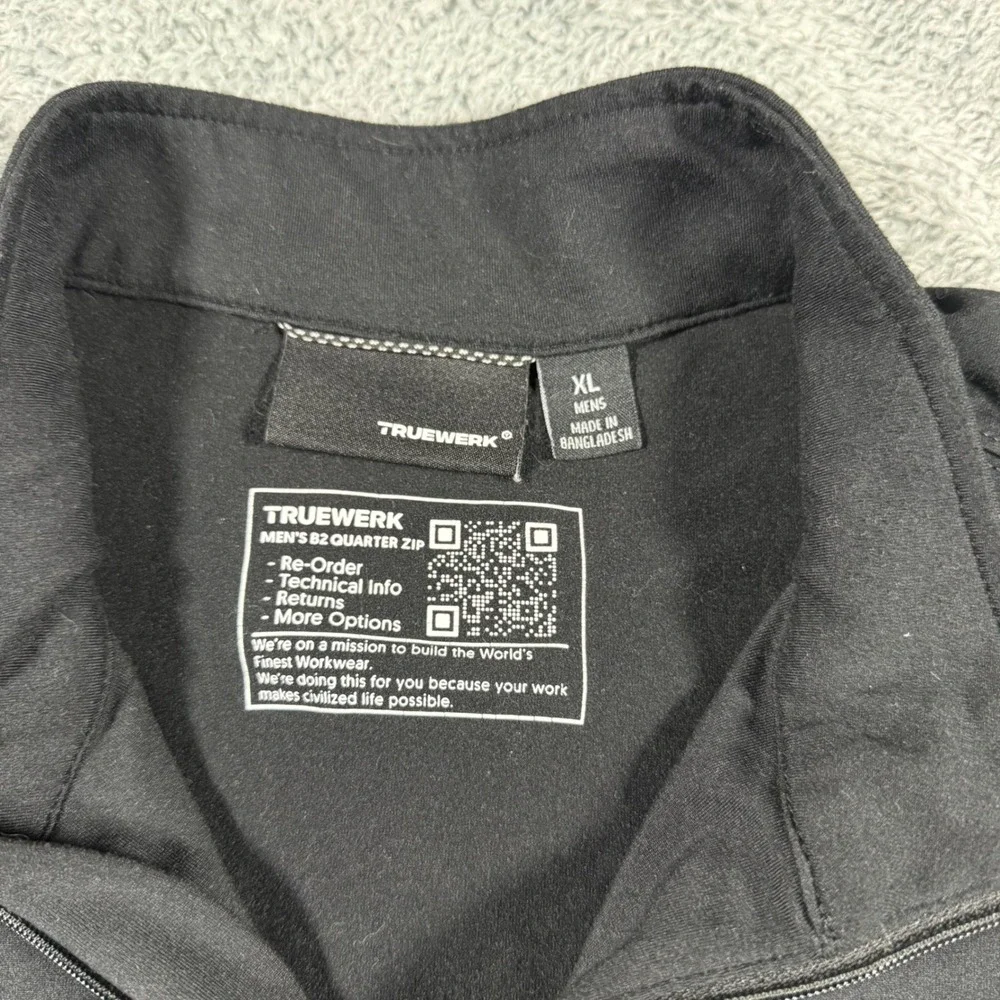 Truewerk B2 Quarter Zip Pullover Mens XL Black Ford Stewart-Haas Racing Workwear